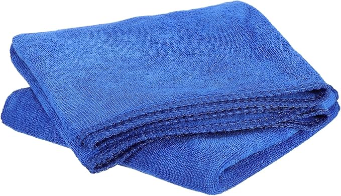 HARFINGTON 2 Pack Microfiber Cleaning Cloth, 20" x 10" Multi-Functional Cleaning Towels Reusable Absorbent Rags for Car Wash Kitchen Household Window Clean, Sapphire Blue