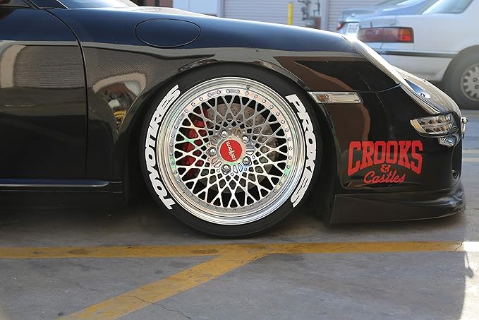 Toyo Tires Proxes Tire Stickers - Super Stretched Style - Permanent Tire Lettering Kit with Glue - Custom Sizing/Colors - (Pack of 4)