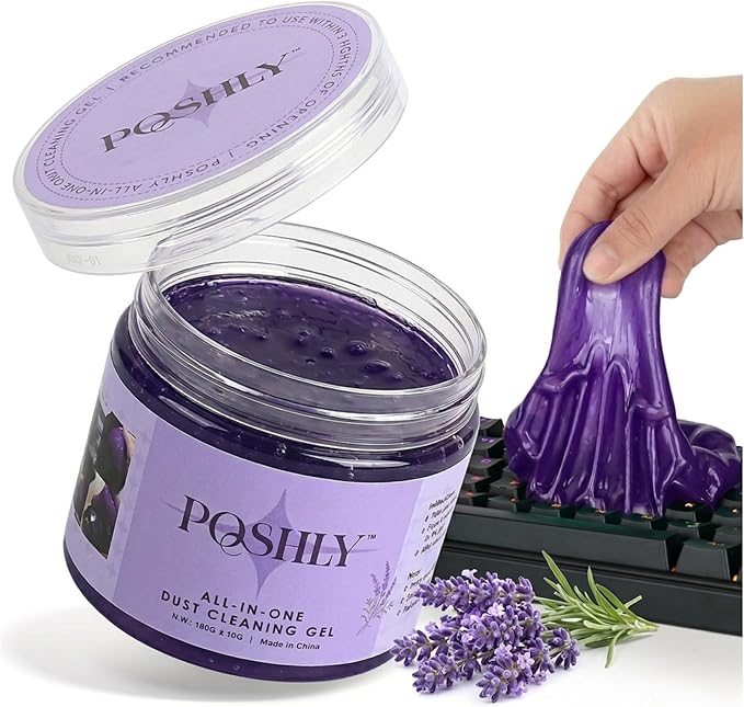 Car Cleaning Putty & Gel Slime, Reusable Cleaning Putty for Car Interior, Air Vents, Dashboard & Keyboard, No Residue Auto Detailing Gel (Lavender Scent)