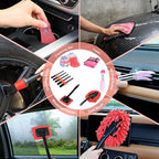 Nilight 15PCS Car Detailing Kit Auto Cleaning Tools Wash Set with Storage Carry Bag Beginners Easy to Use for Interior Exterior Car Care Clean Windshield Dashboard Seat Air Vents Wheels Tires, Red