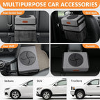 Vankor 3 Gallons Car Trash Can with Lid, Car Trash Bag Bin Hanging Waterproof Automotive Garbage Cans Leak Proof Vehicle Can Grey
