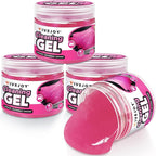 FiveJoy 4Pack Car Cleaning Gel, Car Gel for Cleaning for Interior, Reusable & Durable Detailing Tools, Dust Cleaner Gel for Keyboard Vent Cleaner Pink Slime Goop (640g/22.4oz)