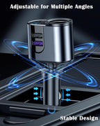 LIHAN USB C Car Charger, 12V/24V Cigarette Lighter Socket Splitter with 3 USB Ports, PD 30W Fast Charging, Compatible with iPhone, Galaxy, iPad, GPS, and More