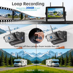 ZEROXCLUB Magnetic Wireless RV Backup Camera System: 7" HD 1080P DVR Monitor with 2-Rear Camera, DVR Monitor & IR Night Vision, Portable Rechargeable Camera for RV/Trailer/Fifth Wheels/Camper BC702