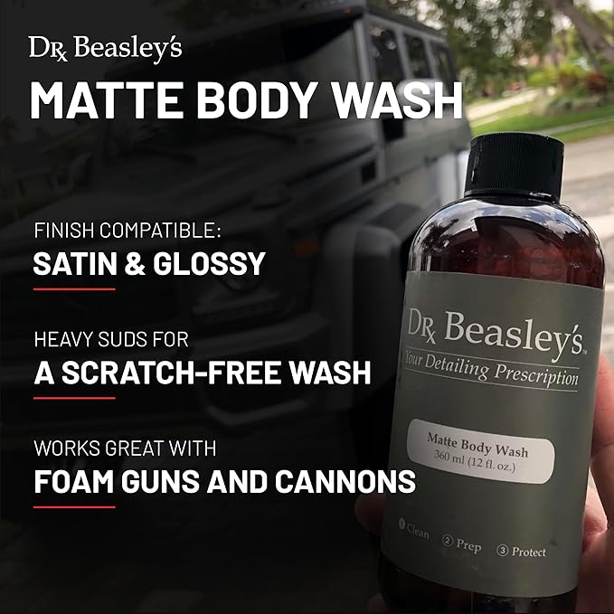 Dr. Beasley's - MP10D128 Matte Body Wash - 1 Gallon, Premium Matte Car Wash Soap, pH Balanced, Readily Biodegradable, White