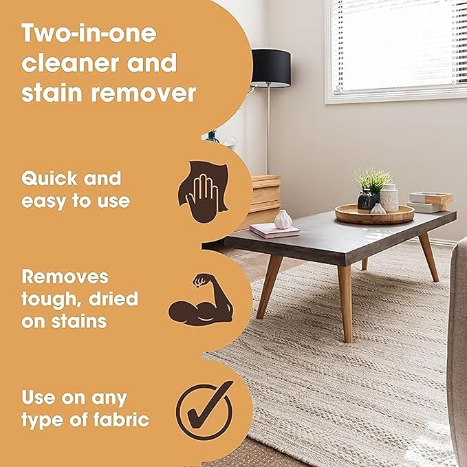 Furniture Clinic Fabric Cleaner | Everyday Cleaning Spray for Furniture, Fabric, Rugs, Carpet, Couches, Car Seats and More | Quick and Easy Application (17oz / 500ml)