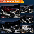 20 Pods Pure White LED Rock Lights Kit with Switch Wiring Harness,6500K 540 LEDs Bright Rock Lights for Trucks,Waterproof Underglow Light for Car Jeep Off Road ATV UTV SUV(Patented)