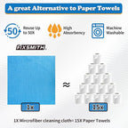 FIXSMITH Microfiber Cleaning Cloth, Pack of 12, Shop Towels Bulk, Microfiber Towels for Cars, Lint Free, Scratch-Free Cleaning Cloths, Cleaning Rags for Housekeeping, 11.5 x 11.5 inch