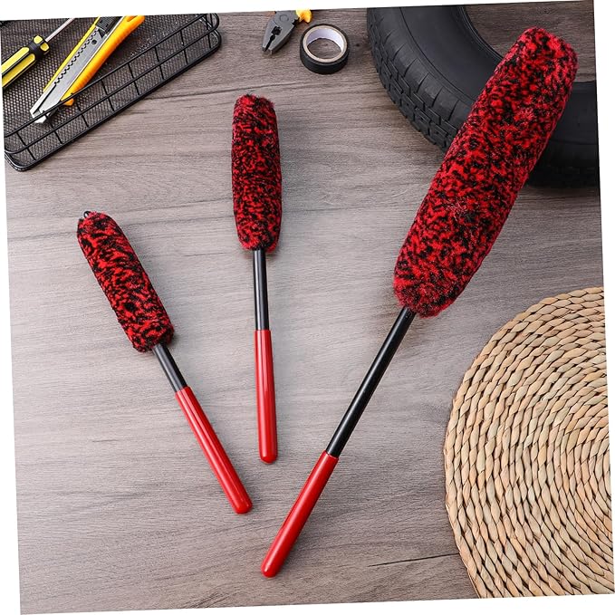 STOBAZA 12pcs Wheel Cleaner Brush Set Bendable for Easy Detailing Flexible Tire Brushes for Car Wash Auto Detailing and Vehicle Care Soft Bristles for Grime Removal