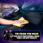 Chemical Guys Raging Rhino Waterless Car Wash And Quick Detailer Spray And Wipe Exterior Cleaner 2 Pack (20 Oz Each) With 6 Premium Microfiber Towels