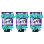 Fabuloso Microfiber Cleaning Mitt Glove, Lint-Free Scratch-Free Dusting and Washing for Furniture, Blinds, Baseboards, Shelves and Car Interior, One Size Fits All, Teal, 3-Pack