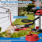 Happy Tree Universal Fit All Brands' Shop Vac Extractor Hose Kit Adapter Wet-dry Extraction Accessory for Upholstery & Carpet Cleaning Auto Detailing Wet Vaccum Accessories with 25 Feet Water Hose