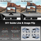 Magnetic Solar Wireless Backup Camera for Truck RV Car Trailer Pickup: HD 1080P No Wiring No Drilling IR Night Vision IP69K Waterproof Rechargeable Portable Backup Camera with 5" IPS 2-Split Monitor