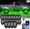 20Pods RGB LED Rock Lights Kit with APP/RF Remote Control, Car Underglow Lights with Dual Zone Brake Multicolor Neon Underbody Light Waterproof 12V for Trucks Pickup Jeep SXS Golf Cart ATV UTV RZR