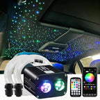 ATOKEE Dual Color Twinkle 600pcs Starlight Headliner Kit, 0.03in 9.8ft 20W Fiber Optic Star Lights for Car Roof Use, Control by APP/Remote