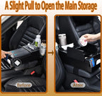 Car Center Console Organizer Armrest, Universal Multi-Function Storage Box with Card Holder, Tissue Box for Vehicle Interior Organization