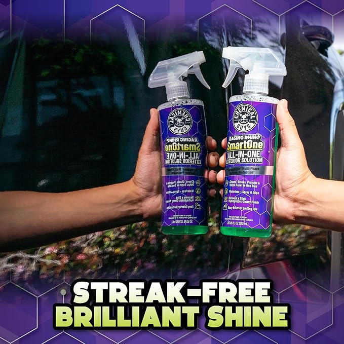 Chemical Guys Raging Rhino Waterless Car Wash And Quick Detailer Spray (20 Fl Oz) With Total Interior Cleaner (16 Fl Oz) & 3 Premium Microfiber Towels - 5 Items
