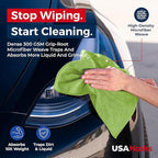 USANOOKS Premium 300GSM Microfiber Cleaning Cloth - 12.5"x12.5" High Performance - 1200 Washes, Ultra Absorbent Microfiber Towels for Cars Undercarriage, Rims & Engine Bay Cleaning - Microfiber Cloth
