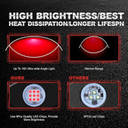 4Pods LED Rock Lights LED Neon Underglow Lights for Car Trucks ATV UTV SUV Boat Underbody Glow Trail Rig Lights Waterproof (red)