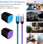 Type C Charger Fast Charger Block Wall Plug Android USB C Cord C Charger Cable Fast Charging for Samsung Galaxy S23 S22 S21 Ultra/S21 Plus/S21/S20/S20 FE/S10/S9/A10e/A32/A71/Note 20 10 9,Moto G8/G7