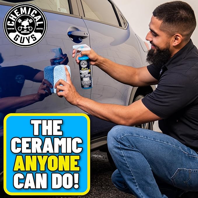 Chemical Guys WAC23016 HydroCharge High-Gloss Hydrophobic SI02 Ceramic Spray Coating (Works on Car, Truck, SUV, RV, Boat and Motorcycle Paint), 16 fl. oz, Blue