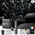 LED Fiber Optic Lights, 16W Meteor Twinkle, Bluetooth APP/Remote Control Star Ceiling Light Kit, 500pcs, 0.03+0.04+0.06in x 13.1ft, for Car/Home