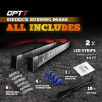 OPT7 Sidekick 78" Running Board Lights 2PCS LED Strips w/Amber Turn Signal Side Marker, DRL, White Courtesy Light for Extended Crew Cab Trucks Pickup Trailer - Truck Decorations