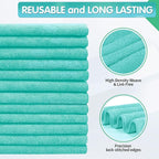 FIXSMITH Turquoise Microfiber Cleaning Cloth -Pack of 8, Highly Absorbent Cleaning Rags, 16"X12" All Purpose Cleaning Towels for Housekeeping, Kitchen, Car, Lint Free and Reusable Microfiber Towels