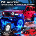 12 Pods RGB LED Rock Lights, Underglow Multicolor Neon Light Kit Wheel Well Light with APP Control & Music Mode, Under Glow Lights for Trucks,Jeep,SUV,Golf Cart,ATV,Pickup Off Road,12 V