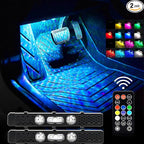 Car Led Lights Interior Wireless with Remote RGB Sound Control, USB Charge & Atmosphere Lights, Ambient Neon Accent Starry Lighting Kits, Wireless Interior Car Lights (2)