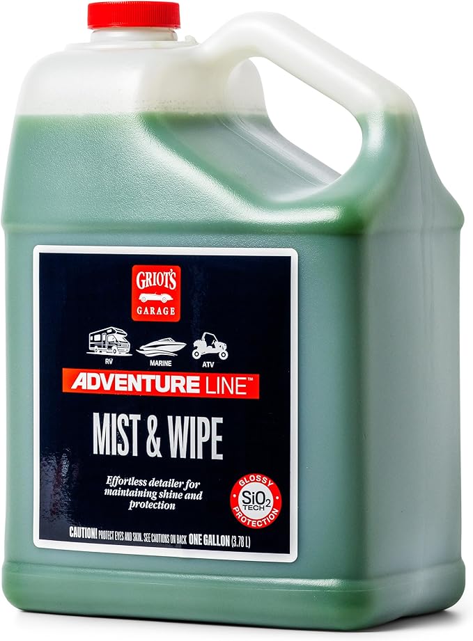 Griot's Garage Adventure Mist and Wipe Quick Detailer for Cars, RVs, Campers, Boats, ATVs, Motorcycles, Auto Detailing Formula, Safe for All Exterior Surfaces, One Gallon