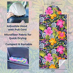 Gone For a Run Car Seat Towel Cover – Microfiber Hooded Seat Cover – 30” x 60” Moisture-Wicking Running Seat Protector for Runners – Aloha