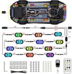 12 Pods Full Angle RGB Rock Lights Compatible with 12V Trucks Jeep UTV SUV ATV Boat Golf Cart, Waterproof Multi-Color, App/Remote Control Led Rock Lights with Music Mode(Patented)
