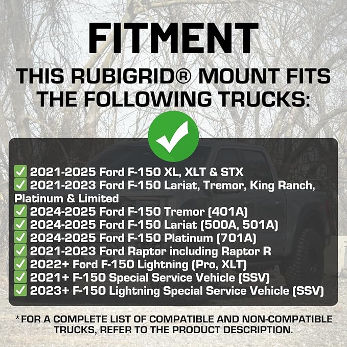 Bulletpoint Mounting Solutions RubiGrid Metal Dash Mount Phone Holder Compatible with 2021-2025 Ford F-150 and 2021-2023 Ford Raptor (Magsafe Compatible)