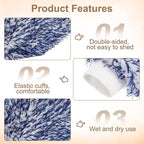 HARFINGTON Chenille Microfiber Car Wash Mitts 9.1" x 6.7" Scratch Free Wash Gloves Absorbent Double Sided Plush Cleaning Drying Mitts for Car Washing Home, Blue