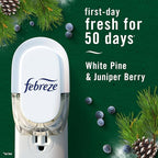 Febreze Odor-Fighting Fade Defy PLUG Air Freshener White Pine & Juniper Berry, 0.87oz Oil Refill, 2 Count