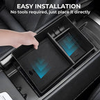 Center Console Organizer Tray Storage Box for Mercedes Benz EQS 450+ 400 580 AMG SUV/EQE 350 350+ 500, Interior Accessories Insert Tray Storage Box for 2026 2025 2024 2023 EQS/EQE, Black
