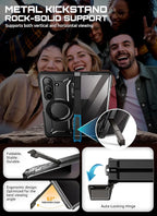 SUPCASE for Samsung Galaxy Z Fold 7 Case with Kickstand (UB Grip), [Compatible with MagSafe] [Built-in Tempered Glass Screen Protector] [Hinge Coverage] Military-Grade Protection Phone Case, Black