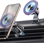 for MagSafe Car Mount Magnetic Phone Holder for Car [2026 Upgraded 22X Magnets & Double-Hooks] Phone Holders for Your Car Stand for Dashboard Vent GPS for iPhone 17/16/15/14/13 Android-Purple