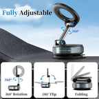 PlusAcc Vacuum Magnetic Phone Holder for Car, Suction Cup Phone Mount for MagSafe, 360°Rotatable Strong Magnet Stand for iPhone 16/15/14/13 in Smooth Surface (No Charging)