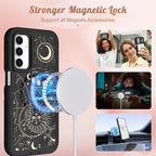 for Samsung Galaxy A15 5G Phone Case - Compatible with MagSafe Women Girls Cute Magnetic Protective Cover Girly Sun Moon Aesthetic Design Heavy Duty Shockproof for Samsung A15 5G Case 6.5"