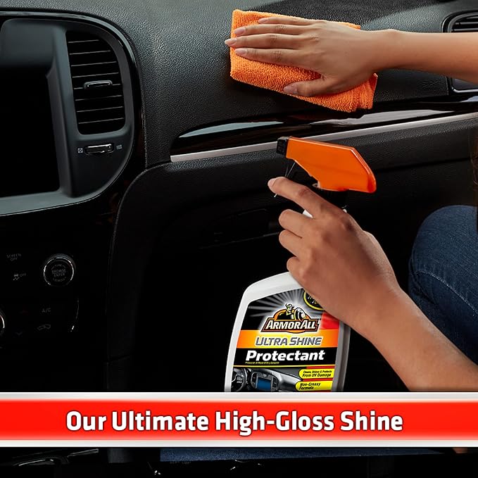 Armor All Interior Car Cleaner Spray Bottle, Protectant Cleaning for Cars, Truck, Motorcycle, Ultra Shine, 16 Fl Oz, Pack of 6, 10345