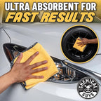 Chemical Guys SPI10816 Heavy Duty Water Spot Remover, 16 fl. ozwith Chemical Guys MIC_506_03 Professional Grade Premium Microfiber Towels, Gold 16" x 16", Pack of 3