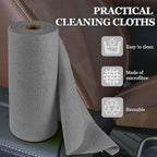 wuyaoyao 50PCS Microfiber Cleaning Cloth Roll, 10"×10" Tear Away Microfiber Towels, Reusable Washable Cloth Paper Towels, Multi-Purpose Cleaning Rags for Car Home Kitchen Garage Shop (Gray)