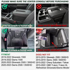 TOPINSTALL Red Center Console Organizer Compatible with 2019-2022 Silverado/Sierra 1500 and 2020-2023 Silverado/Sierra 2500HD 3500HD, Armrest Full-Size Tray (Full Console w/Bucket Seats ONLY)