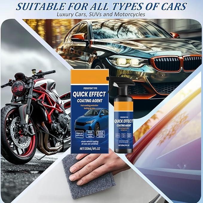 2Pcs Advanced Quick Effect Coating Agent,Car Coating Spray, 2025 New Car Paint Protection，Car Scratch Wax Polish Spray Waterless Wash，Multi-Purpose Oil Film Emulsion Glass Cleaner