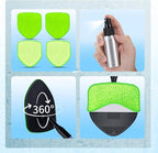 XINDELL Windshield Cleaner Tool, Car Window Cleaning Kit with 4 Reusable Microfiber Pads, Extendable Handle & 360° Rotating Head, Safety Hammer, Streak-Free Auto Glass Wiper for Car Truck SUV RV