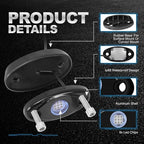 12 Pods Blue LED Rock Lights Neon Underglow Light for Car Truck ATV SUV Under Body Glow Light Trail Fender Lighting