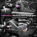 3Pcs Car Detailing Drill Brush Set with Drill Brush Attachment Head, 1P Ultra Soft No Scratch Car Drill Brush for Air Vent Leather Seat, 1P Boars Hair & 1P Detailing Brushes for Interior Exterior,Pink