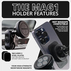 Tackform Link Phone Mount with Top Dash Clip - Compatible with 2021-2025 Ford Bronco | Aluminum | Zero Slip, Anti-Scratch | Universal Magnetic Phone Holder | 2" Arm | Pink | (NOT MAGSAFE Compatible)